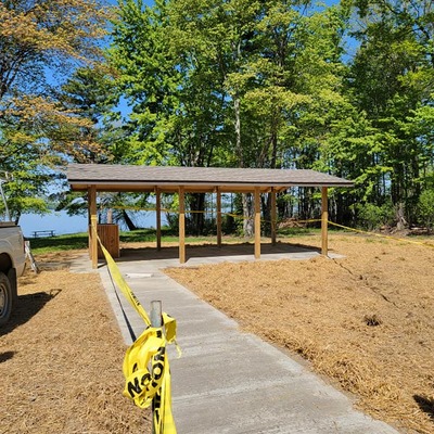 Pictures from the recently built pavilion at Snodgrass boat launch.