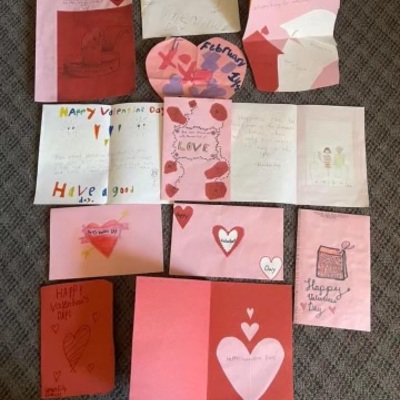 Cards made by local children