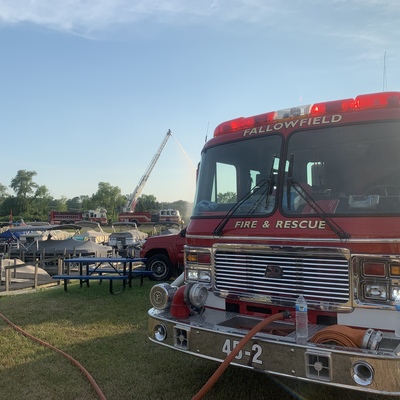 Firefighters at a training with Conneaut Lake VFD